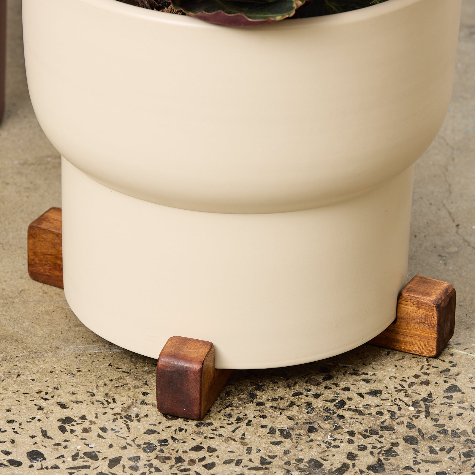 timber plant pot Timber Pot Foot – Northcote Pottery