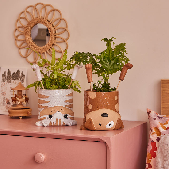 Handstand Cat Pot wth Stake Feet