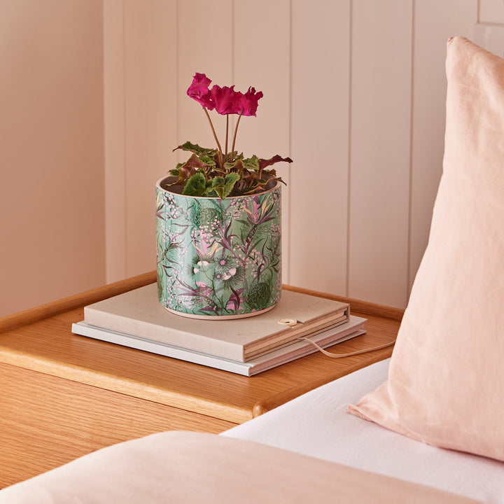 Delicate Flower Cylinder Pot