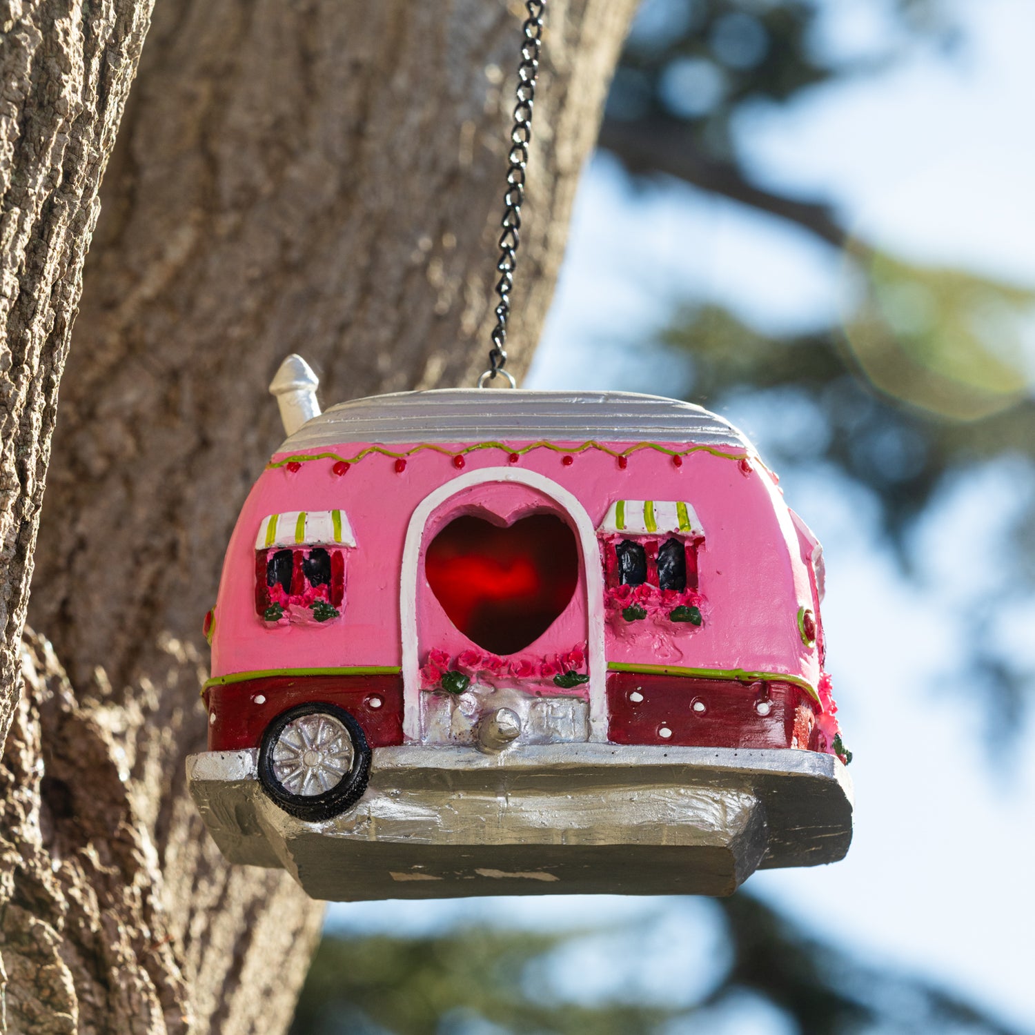 Pink Caravan Hanging Bird House
