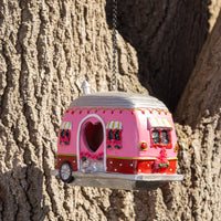 Pink Caravan Hanging Bird House