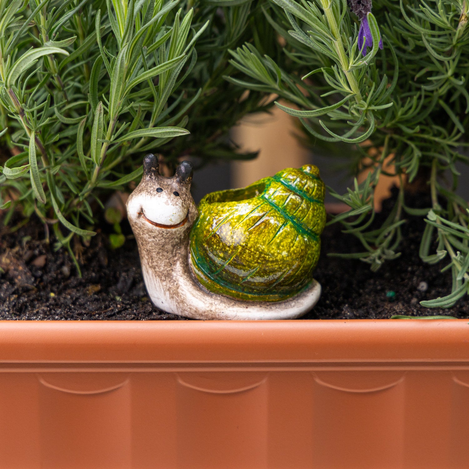 Terracotta Snail Self-Watering Garden Pot Reservoir Stake