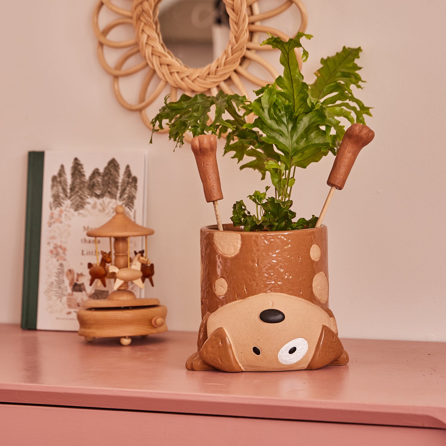 Handstand Dog Pot wth Stake Feet