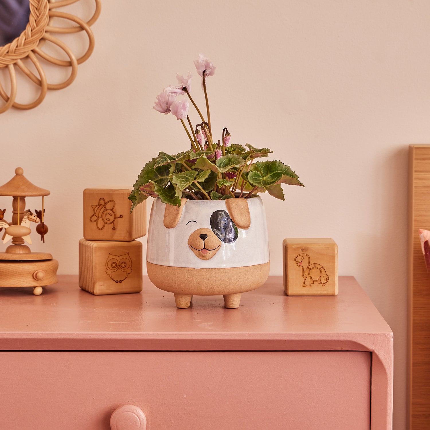 Happy Dog Ornamental Pot