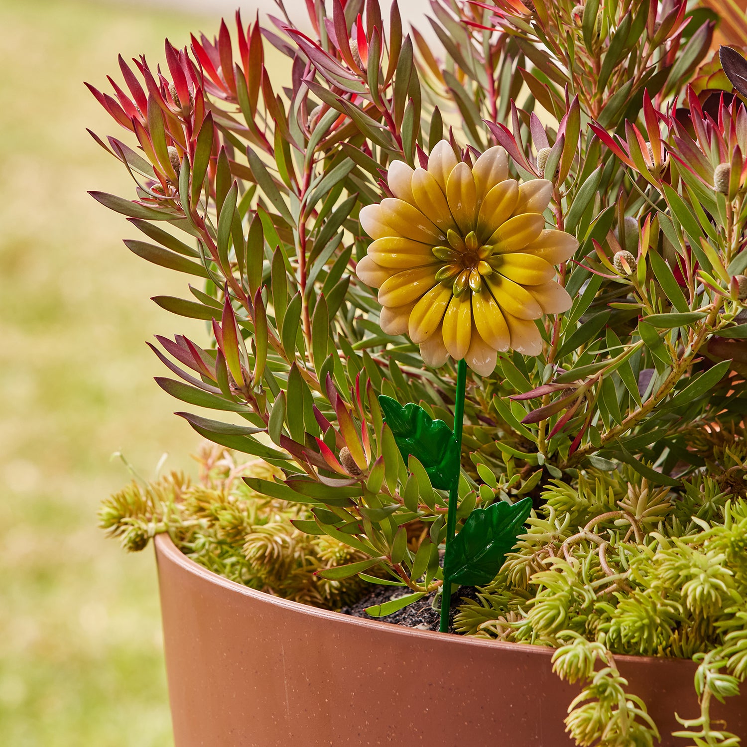 Yellow Sunflower Garden Stake