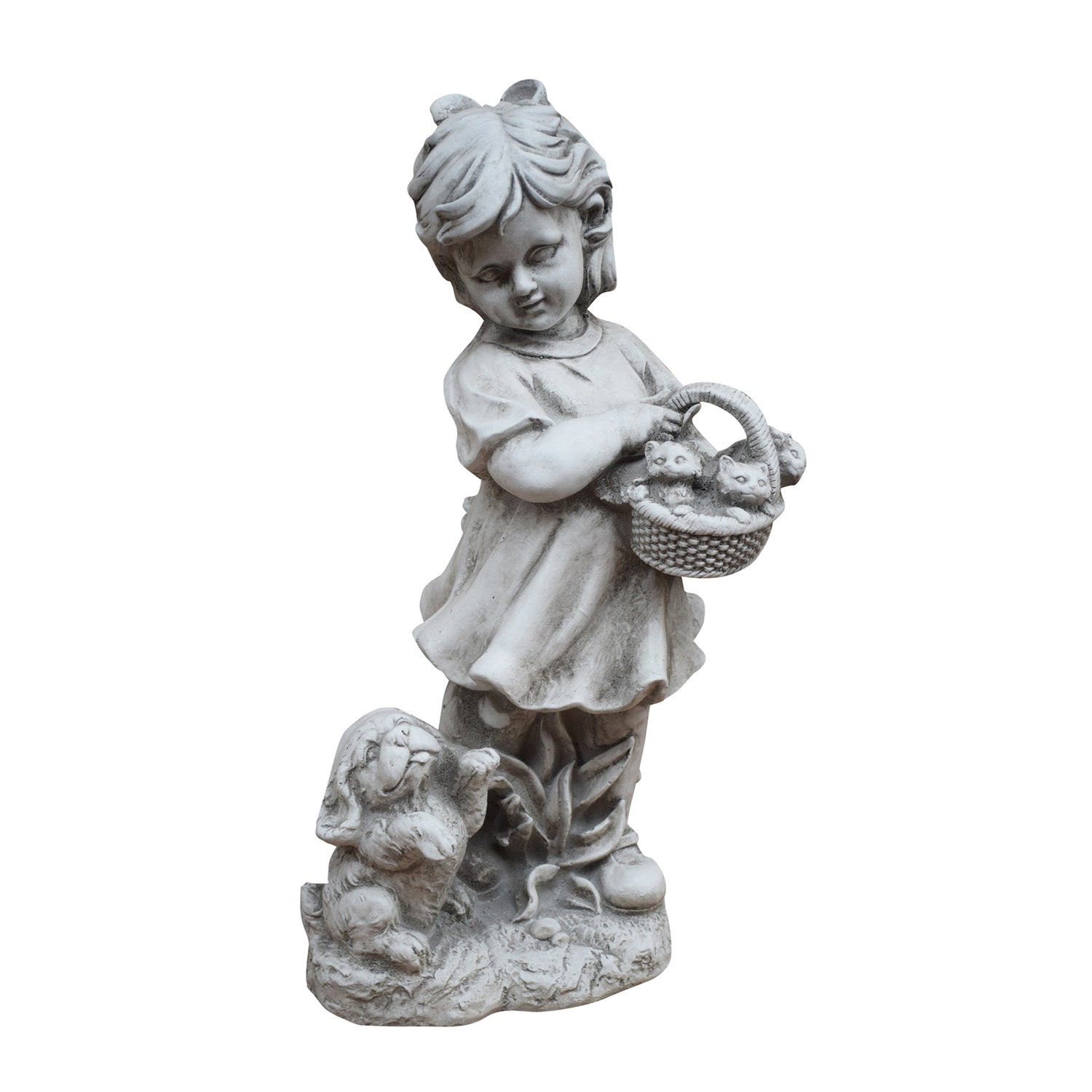 Girl with Puppy Statue